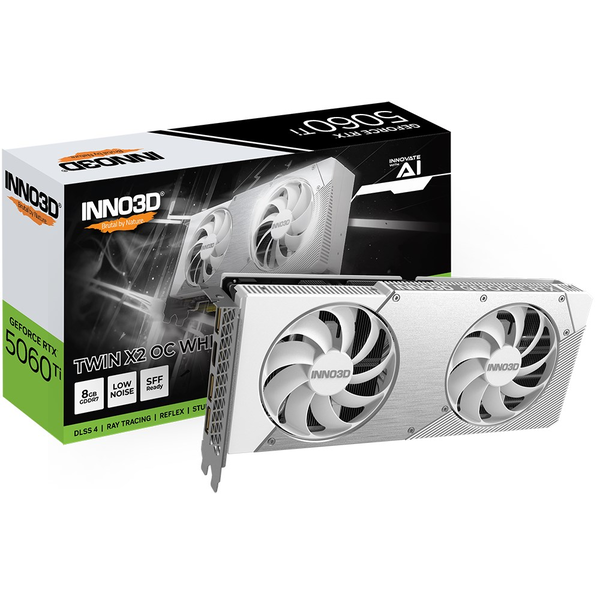 INNO3D N506T2-08D7X-193075W INNO3D GeForce RTX™ 5060 Ti 8GB TWIN X2 OC WHITE