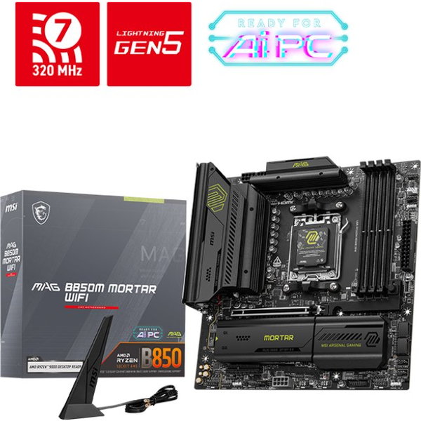 MSI MAG B850M MORTAR WIFI alaplap AMD B850 Socket AM5 Micro ATX