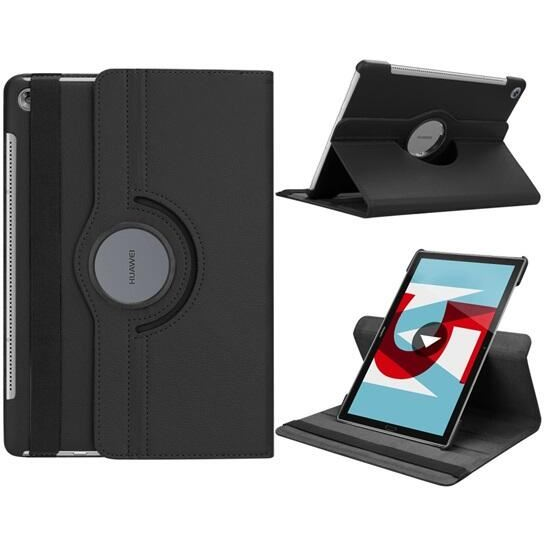Gigapack Кожен калъф с ефект, Huawei MediaPad M5 10.8 LTE, стоящ, FLIP, функция настолен държач, въртящ се на 360°, Черен