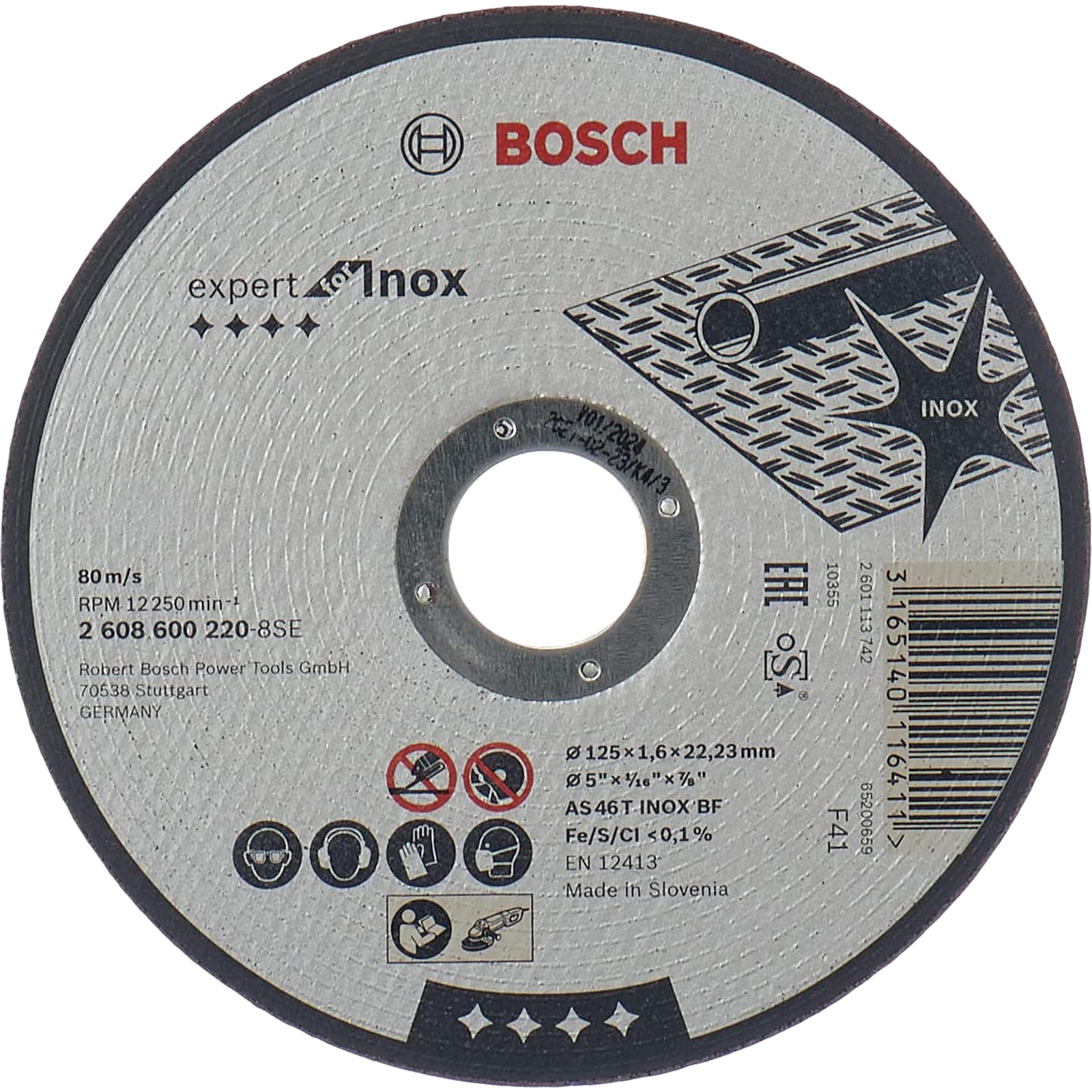 BOSCH 2608600220 Expert Inox AS 46 T INOX BF vágótárcsa 125 mm, 1,6 mm (2.608.600.220)