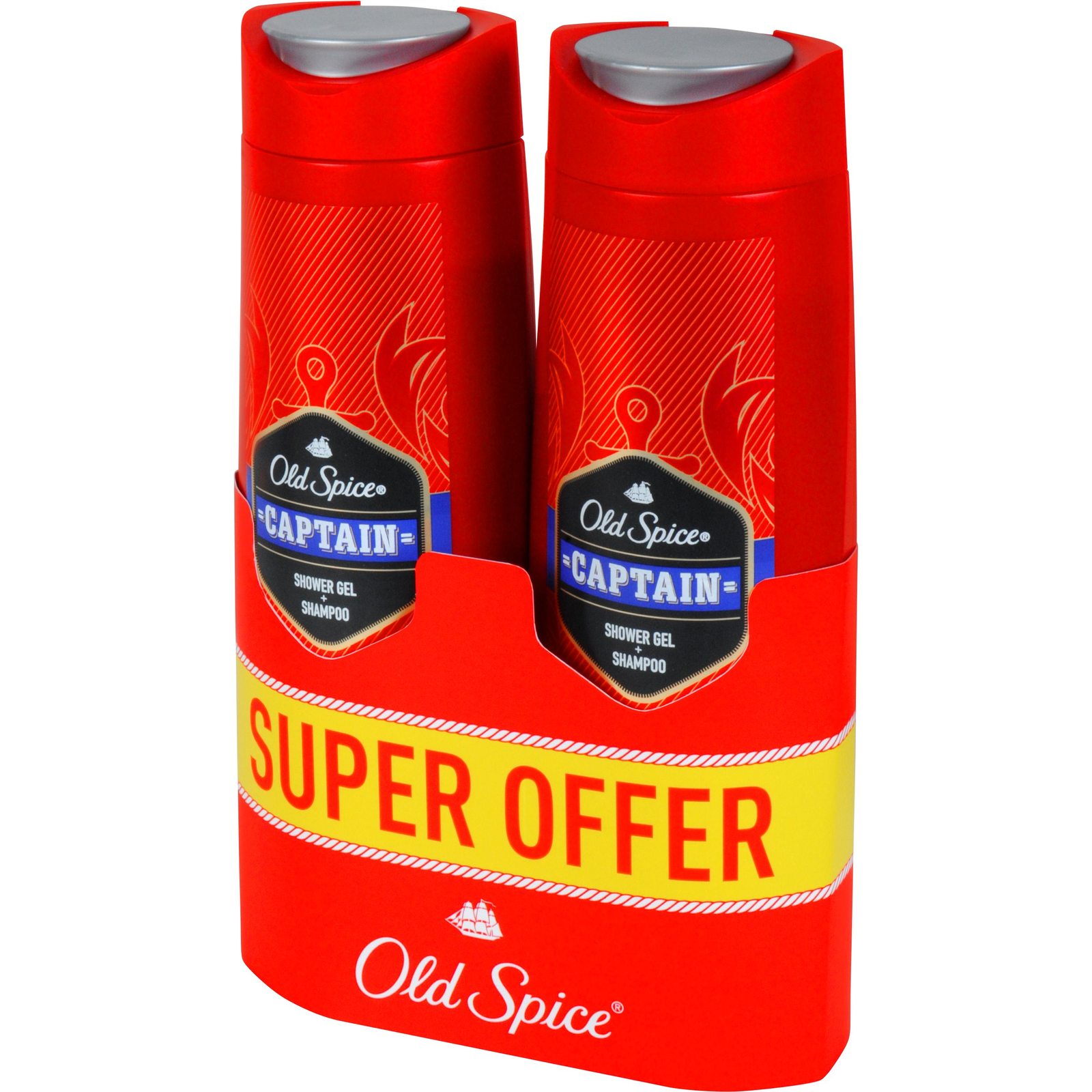 OLD SPICE Captain Shower Gel 2-in1 pack 2× 400 ml (8001841671567)