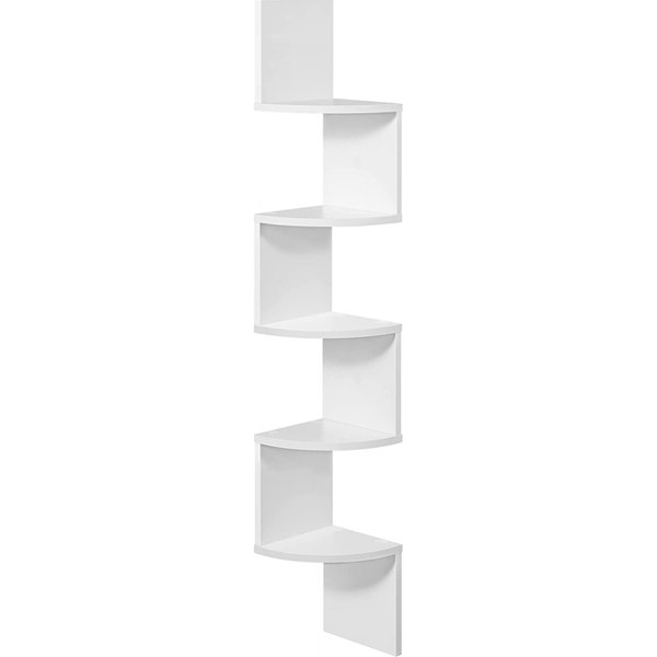 Dochtmann Falra szerelhető sarokpolc, fehér, 20 × 20 × 127,5 cm