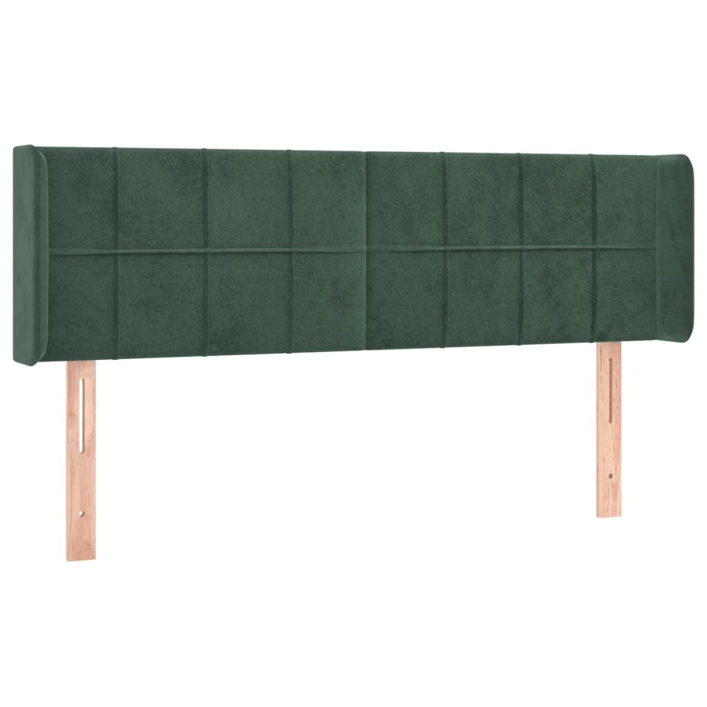 sötétzöld bársony fejtámla 147x16x78/88 cm (3118819)