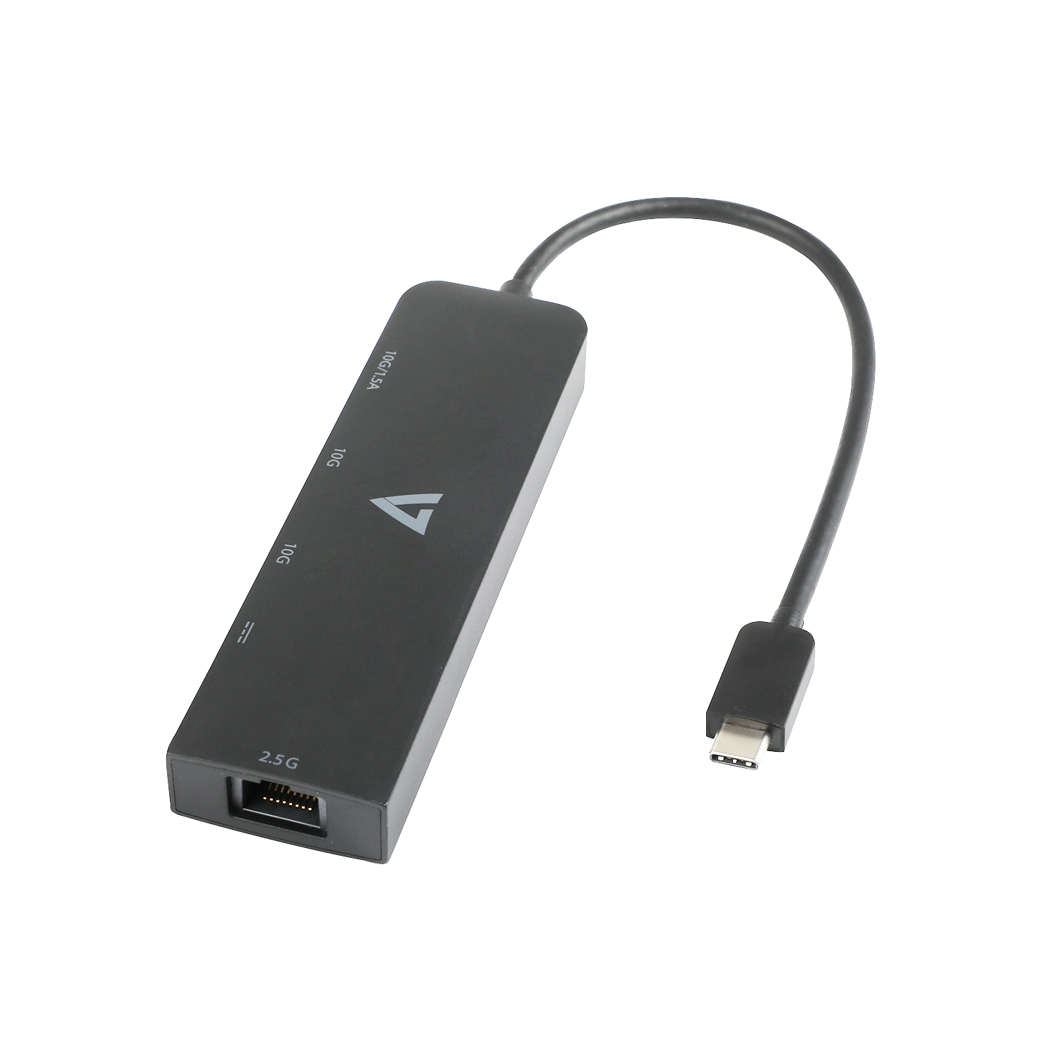 V7 Multifunkciós USB-C HUB (2xUSB-C / 2xUSB-A / RJ45) - Fekete (V7UCRJ25GHUB-BLK)