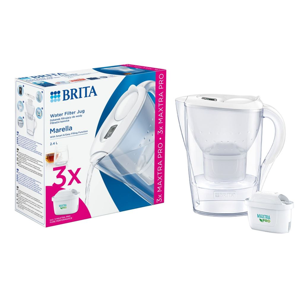 FILTRAČNÍ KONVICE BRITA MARELLA 2,4L FILTR 3 ORIGINÁLNÍ NÁPLNĚ PRO