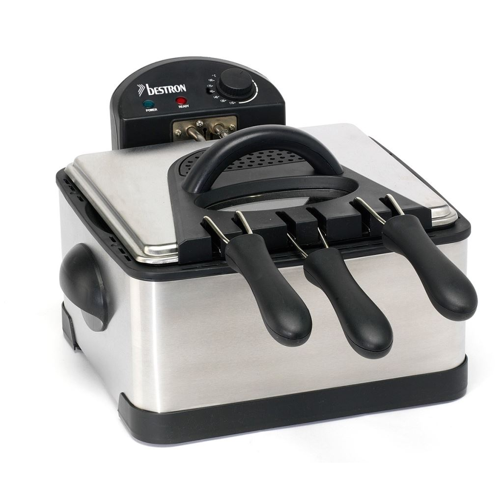 Bestron DF402B családi olajsütő 2000W 3 kosárral (DF402B)