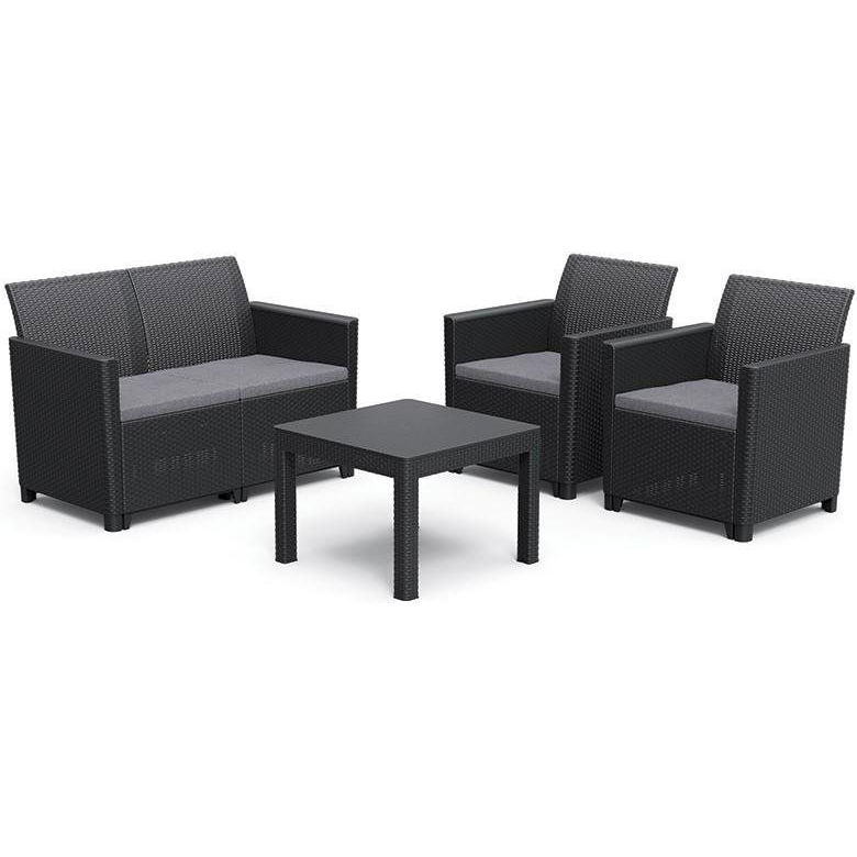 KETER CLAIRE 2 SEATERS SOFA Kerti bútor garnitúra, grafit (252643)