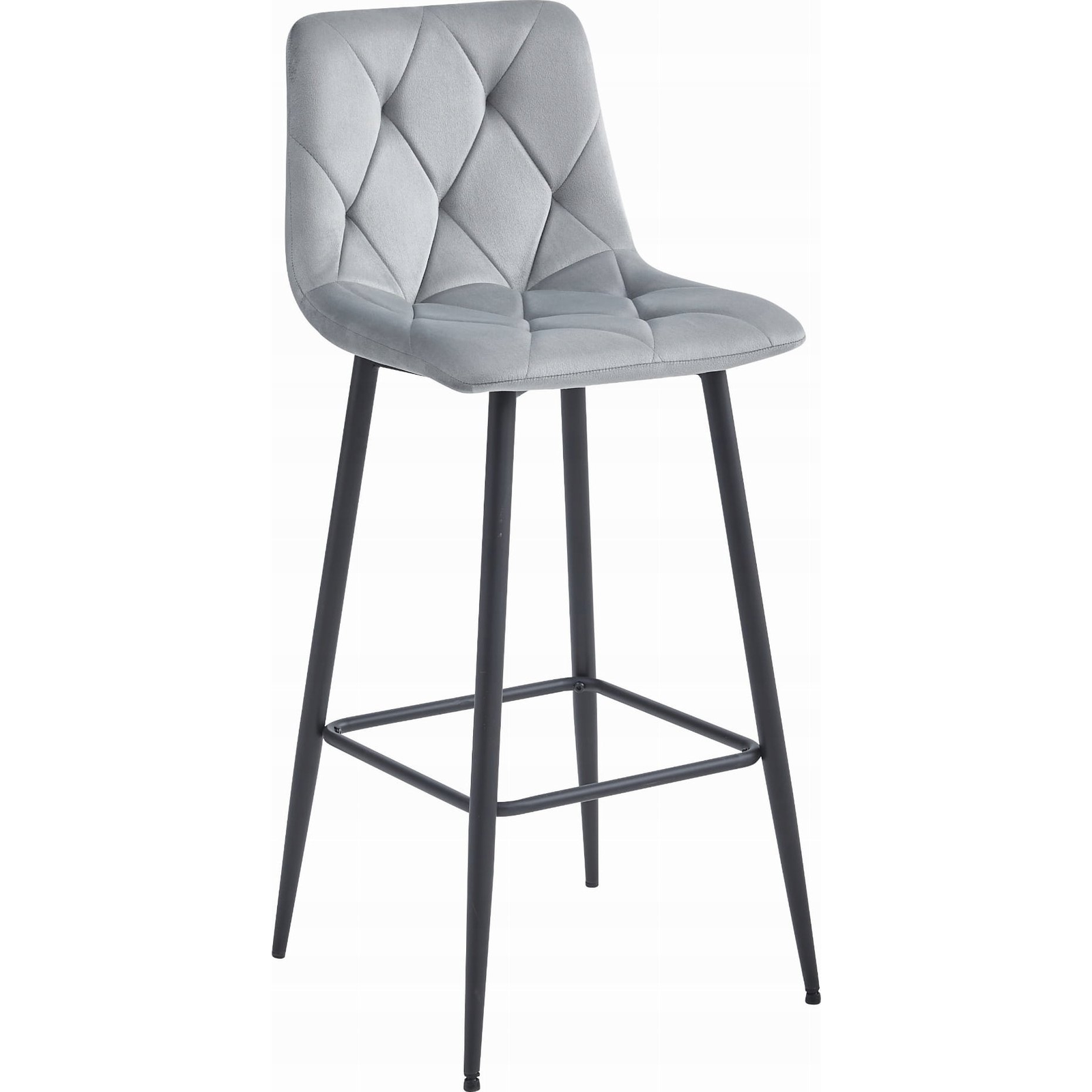 NADO Hocker - Ezüstszürke Bársony / Fekete Lábak x 1 (model_3846_1-NADO-MODY85)