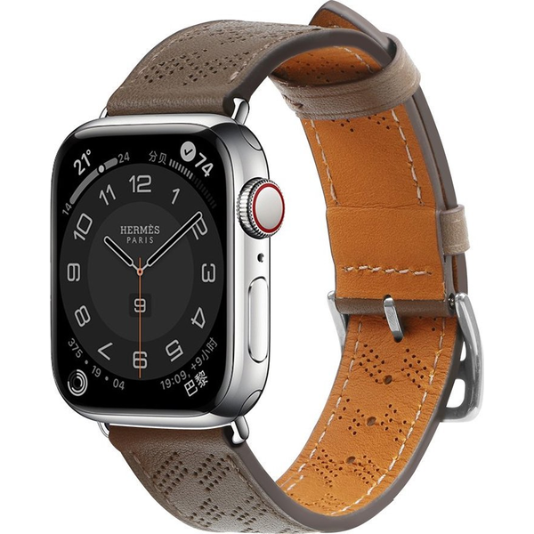 Bőr Csereszíj Apple Watch SE, 9, 8, 7, 6, 5, 4, 3, 2, 1 - 41, 40, 38 mm, SötétBarna