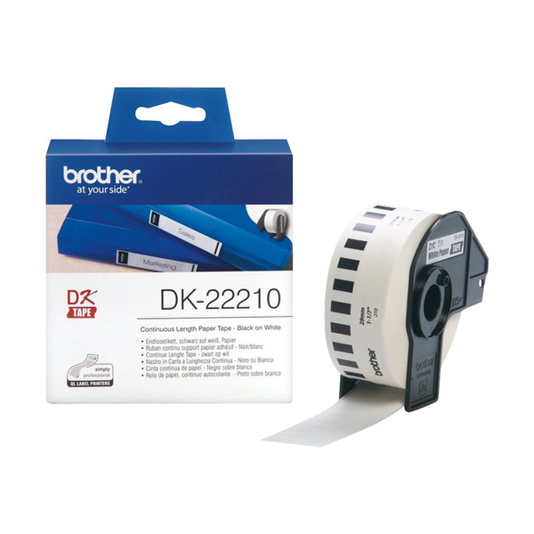 Brother DK-22210 nastro per etichettatrice Nero su bianco
