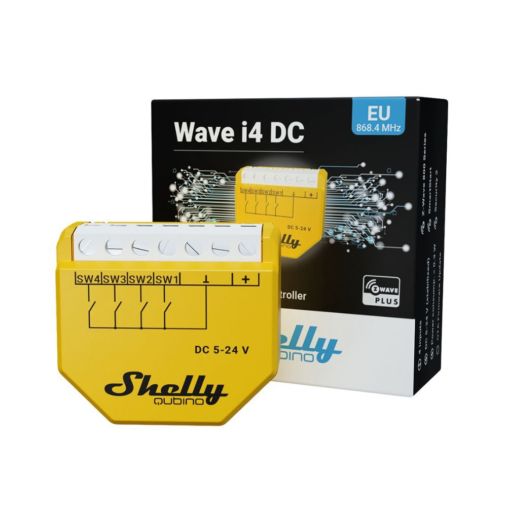 Shelly WAVE i4DC vezeték nélküli okos bemeneti modul Z-Wave protokollal (ALL-KIE-WAVEI4DC) (ALL-KIE-WAVEI4DC)