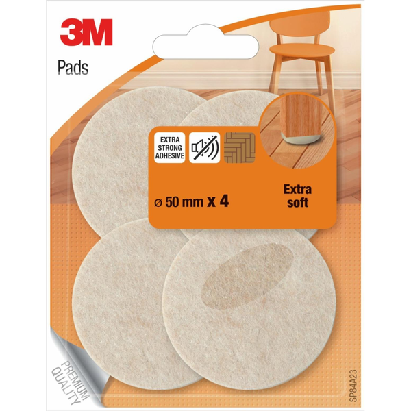 3M SP84A23 cuscinetto di protezione del pavimento per mobili 4 pz Rotondo