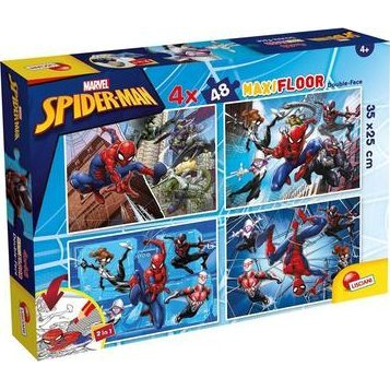 Pókember 2 az 1-ben maxi 4x48db-os puzzle és színező 35x25cm - Lisciani (304-100385)