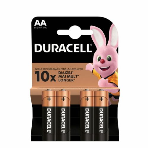 Alkalická baterie Duracell AA (R6) 4 ks