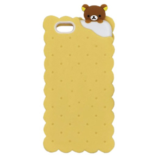 LG X Power, TPU szilikon tok, 3D macis keksz minta, sárga