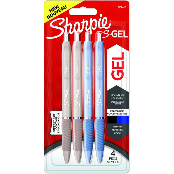 Sharpie Gelschreiber S-Gel 0,7mm 4 Stück Schwrz+Blau Fashion Blister