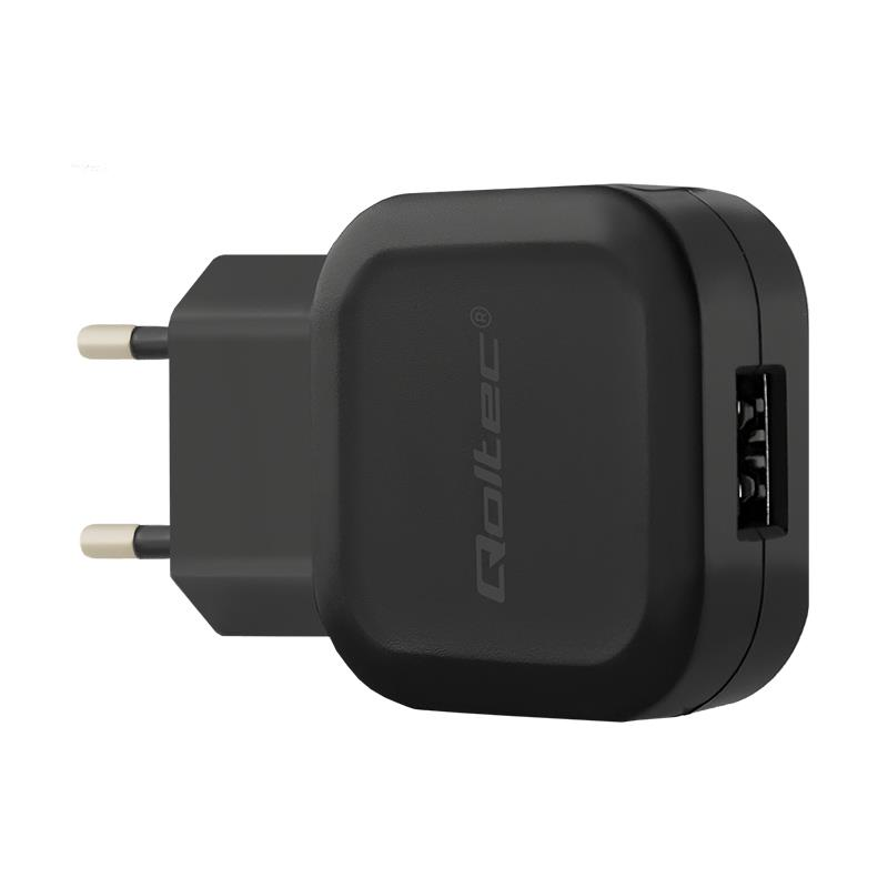Qoltec Hálózati adapter USB + USB type C (5V / 2.4A) Fekete (50184)