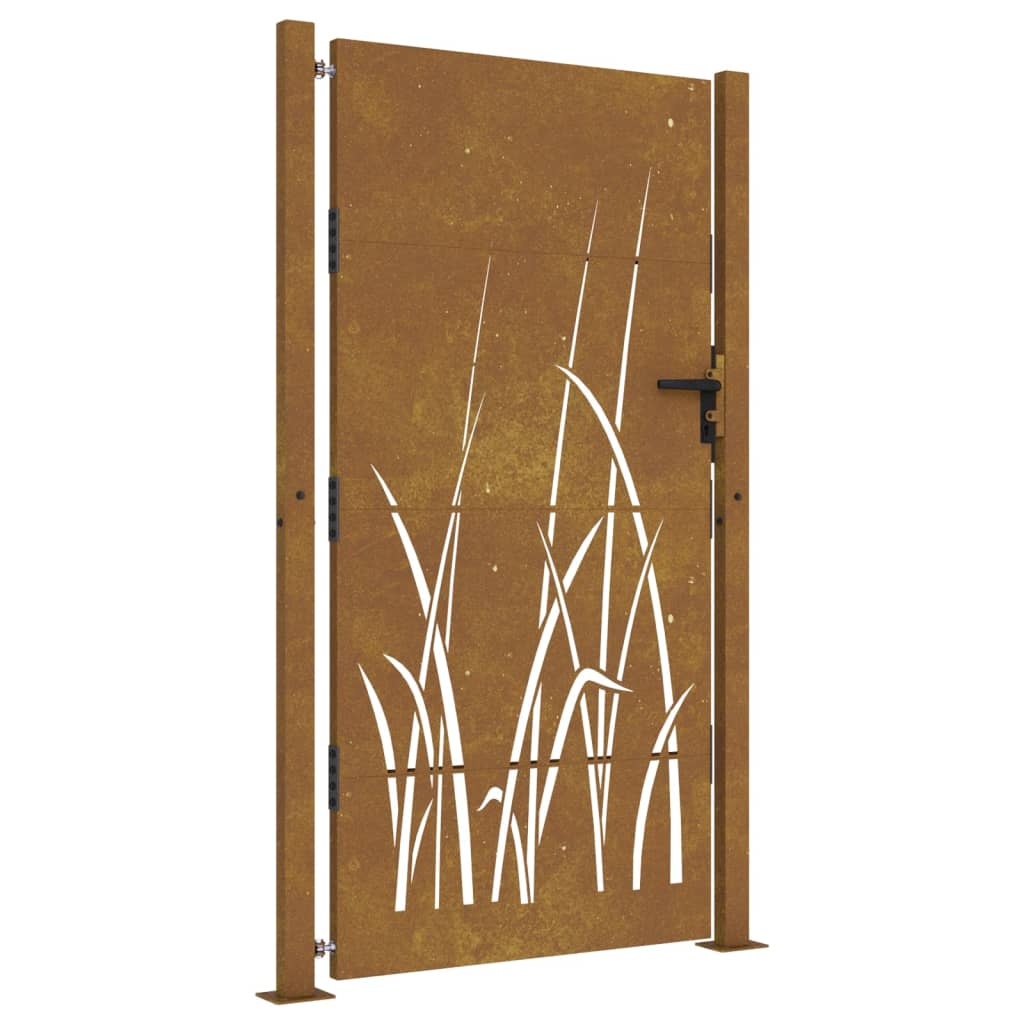 fűmintás corten acél kerti kapu 105 x 205 cm (153231)