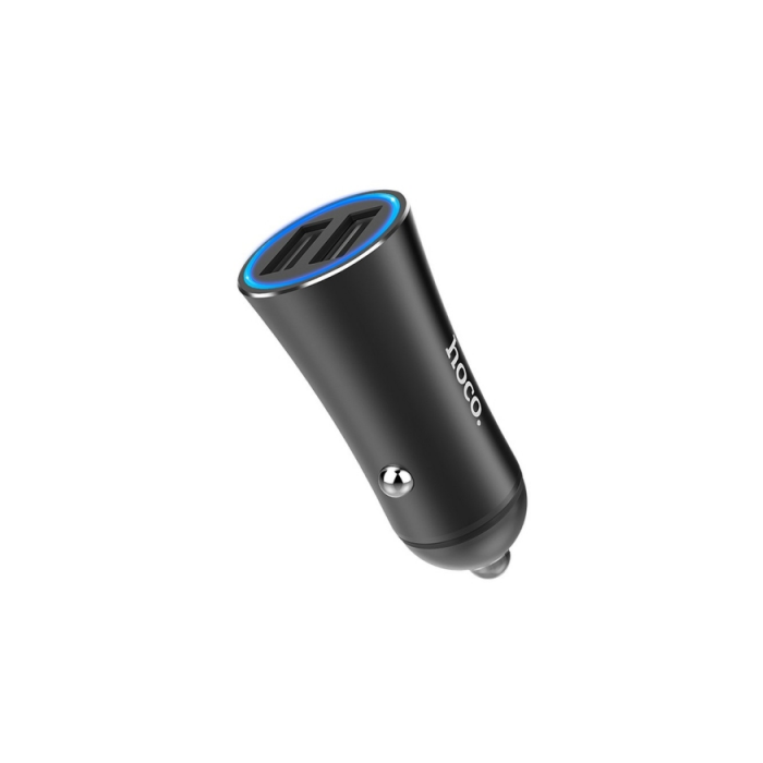 HOCO Z30 2x USB-A Autós töltő - Fekete (5V / 2.4A) (Z30-BK)