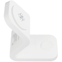 Univerzális vezeték nélküli töltő állomás 3in1, Qi Wireless, 15W, asztali tartó, mágneses, MagSafe kompatibilis, B16, fehér
