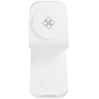 Univerzális vezeték nélküli töltő állomás 3in1, Qi Wireless, 15W, asztali tartó, mágneses, MagSafe kompatibilis, B16, fehér