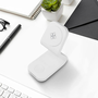 Univerzális vezeték nélküli töltő állomás 3in1, Qi Wireless, 15W, asztali tartó, mágneses, MagSafe kompatibilis, B16, fehér