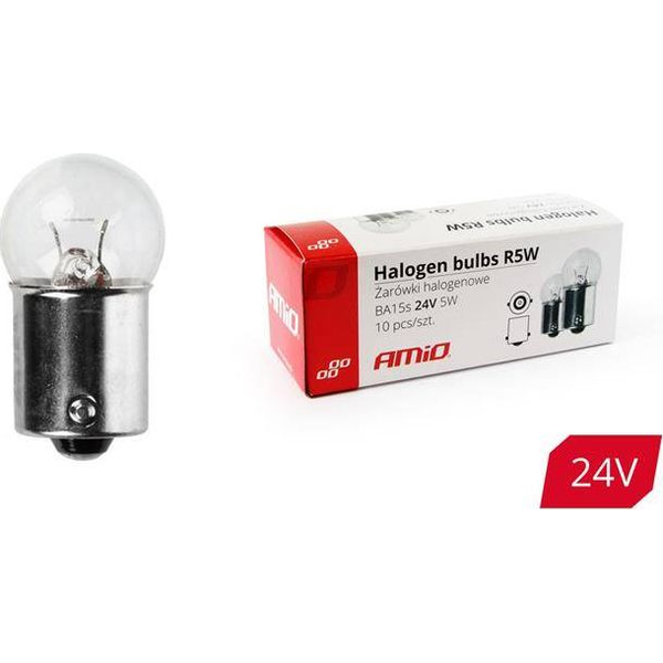  AMiO Żarówki halogenowe R5W BA15s 24V 10szt.