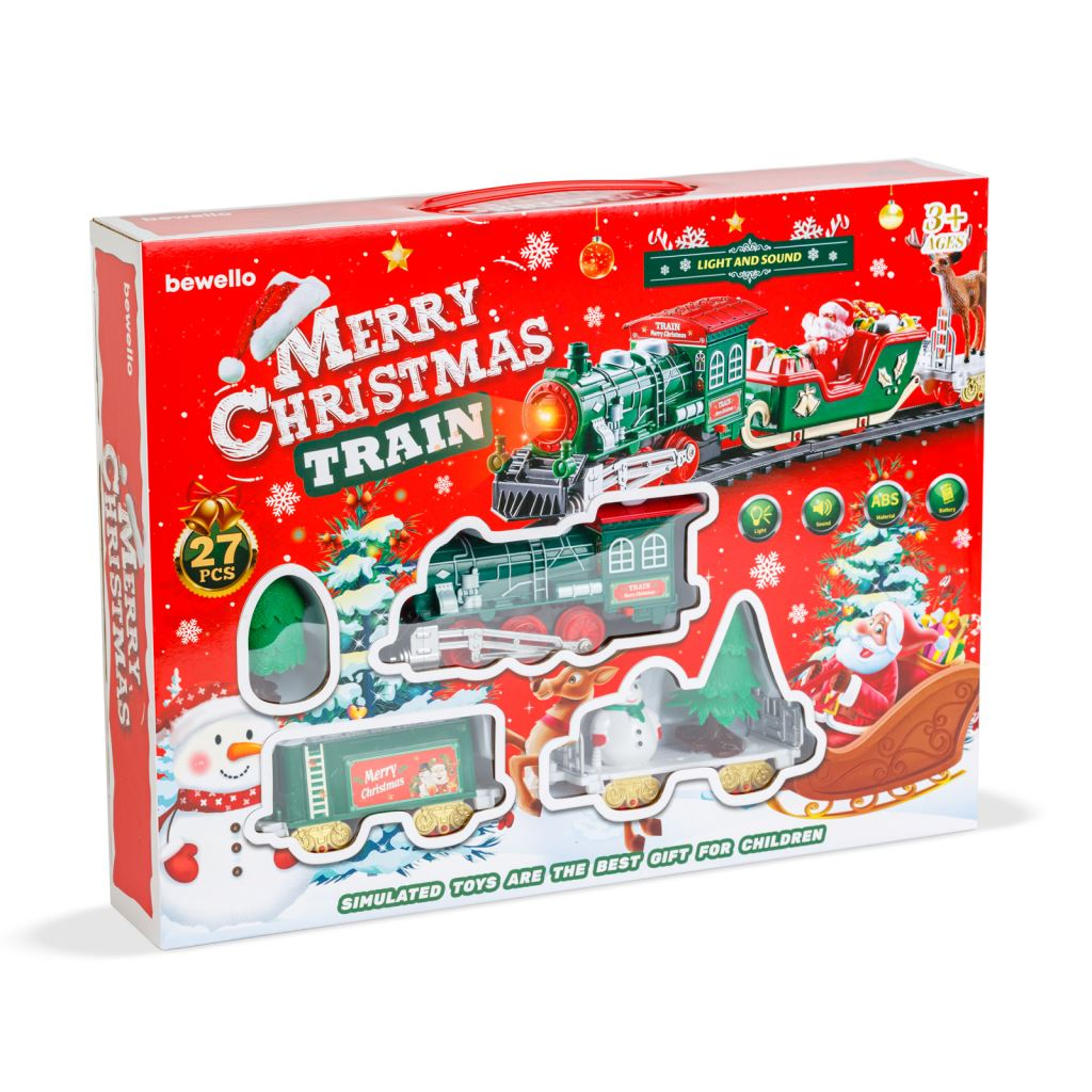 Bewello elemes karácsonyi kisvasút zenél, világít (BW2043) (BW2043)