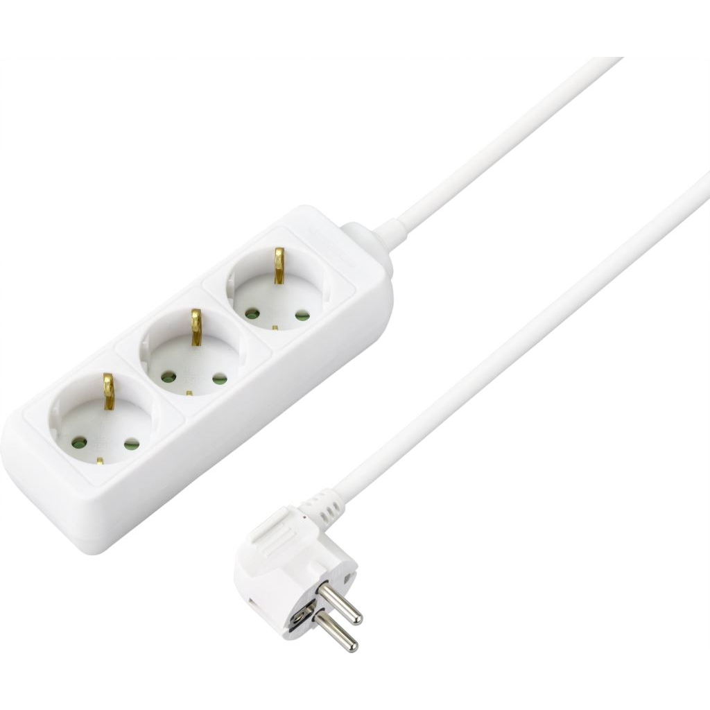 Sygonix 3 aljzatos elosztó 1.4m fehér (SY-4890976) (SY-4890976)