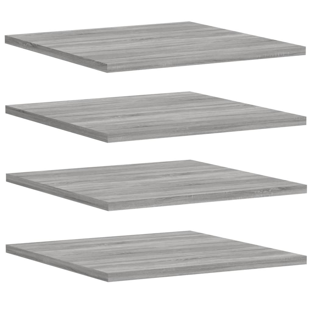 4 db szürke sonoma színű szerelt fa fali polc 40 x 50 x 1,5 cm (838221)