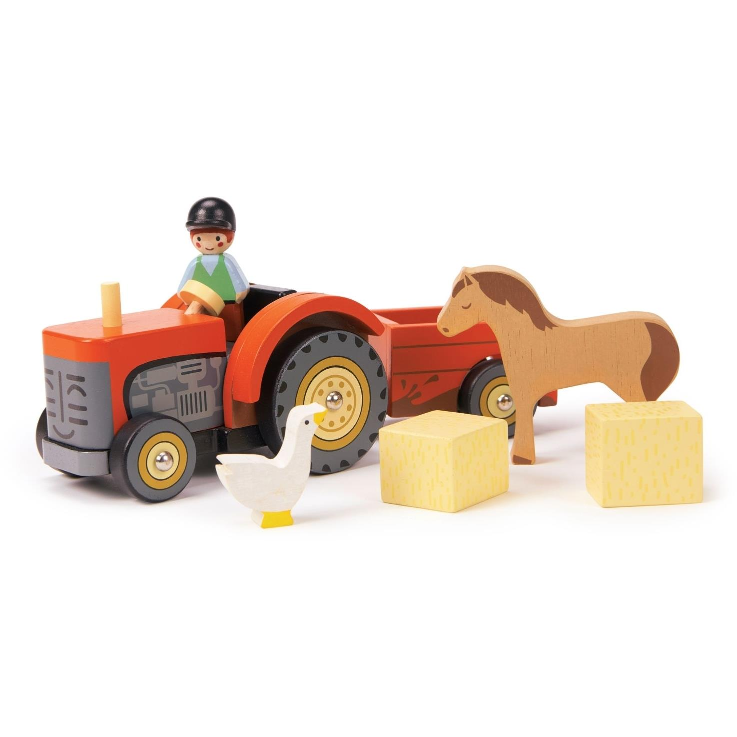 Tender Leaf Dřevěný traktor s koníkem Farmyard Tractor (TL8485)