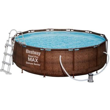 Bestway Steel Pro 56709 kerti medence Fémvázas medence Kerek 9150 L Barna