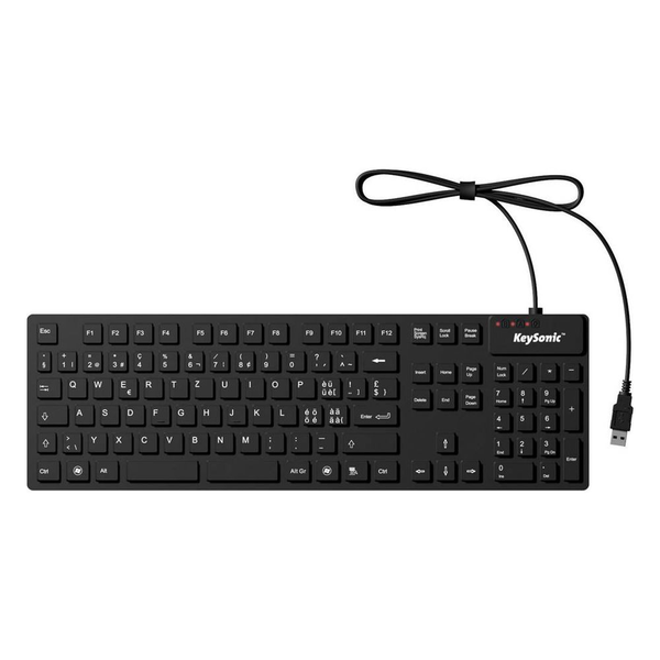 KeySonic KSK-8030 IN (CH) tastatur Industriel USB QWERTZ Schweizisk Sort