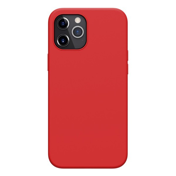 NILLKIN FLEX PURE szilikon telefonvédő (ultravékony, környezetbarát, mikrofiber plüss belső, matt) PIROS [Apple iPhone 12 Pro Max] (5996591004983)