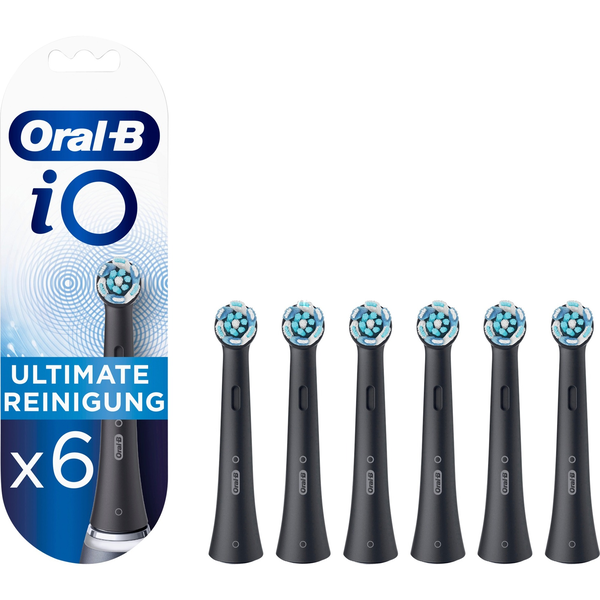 Резерви за електрическа четка за зъби Oral-B iO Ultimate Clean, Съвместими само със серията iO, 6 броя, Черен