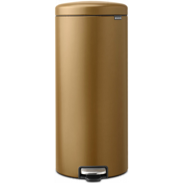 Brabantia NewIcon pedálos hulladékgyűjtő szagmentesen záródó Soft-Close fedél, műanyag tartály, 30L - G méret, acél, meleg tónusú sárgaréz - 238581
