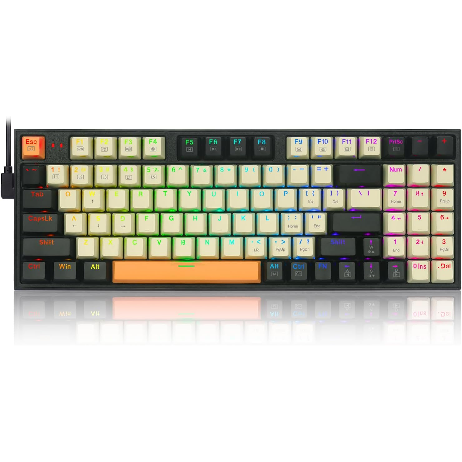 Redragon K636CLO RGB (Red Switch) Vezetékes Gaming Mechanikus Billentyűzet - Angol (US) (K636CLO-RGB)