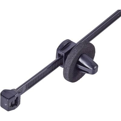 Kábelkötegelő benyomós rögzítővel 200 x 4,6 mm, fekete, 1 db, HellermannTyton 150-37799 T50ROSSFT6,5 16-3MD (150-37799)