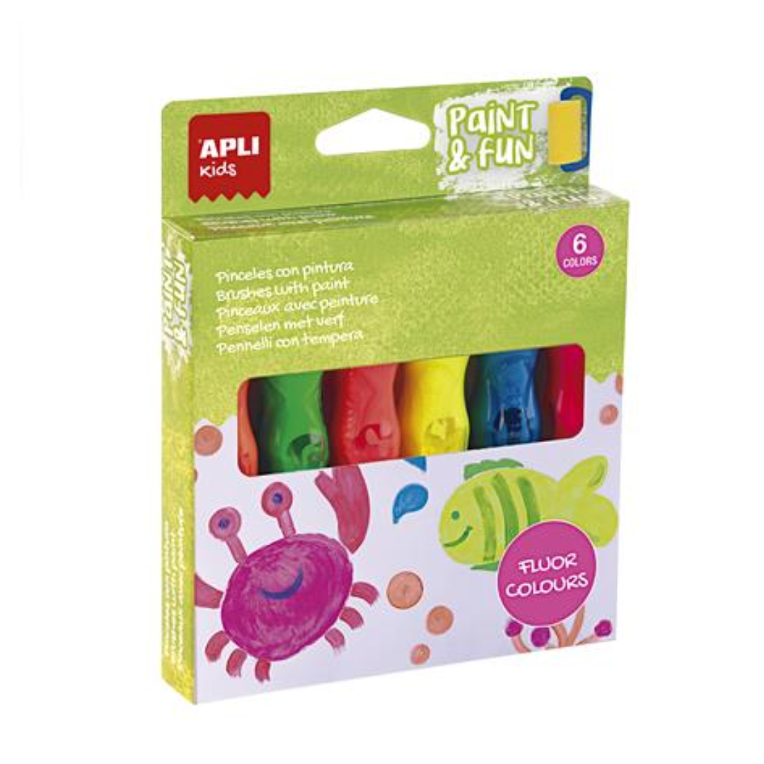 Apli Paint&Fun ecsetvégű Neon Tempera készlet - 6 színű (19418)