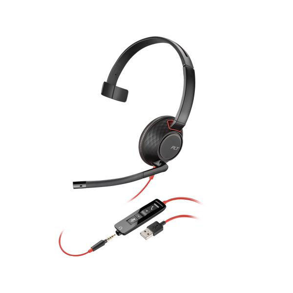 HP Poly Blackwire 5210 USB-A моно слушалки – черни