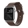 Curea din piele Nomad, Apple Watch 44/42 mm, maro/argintiu