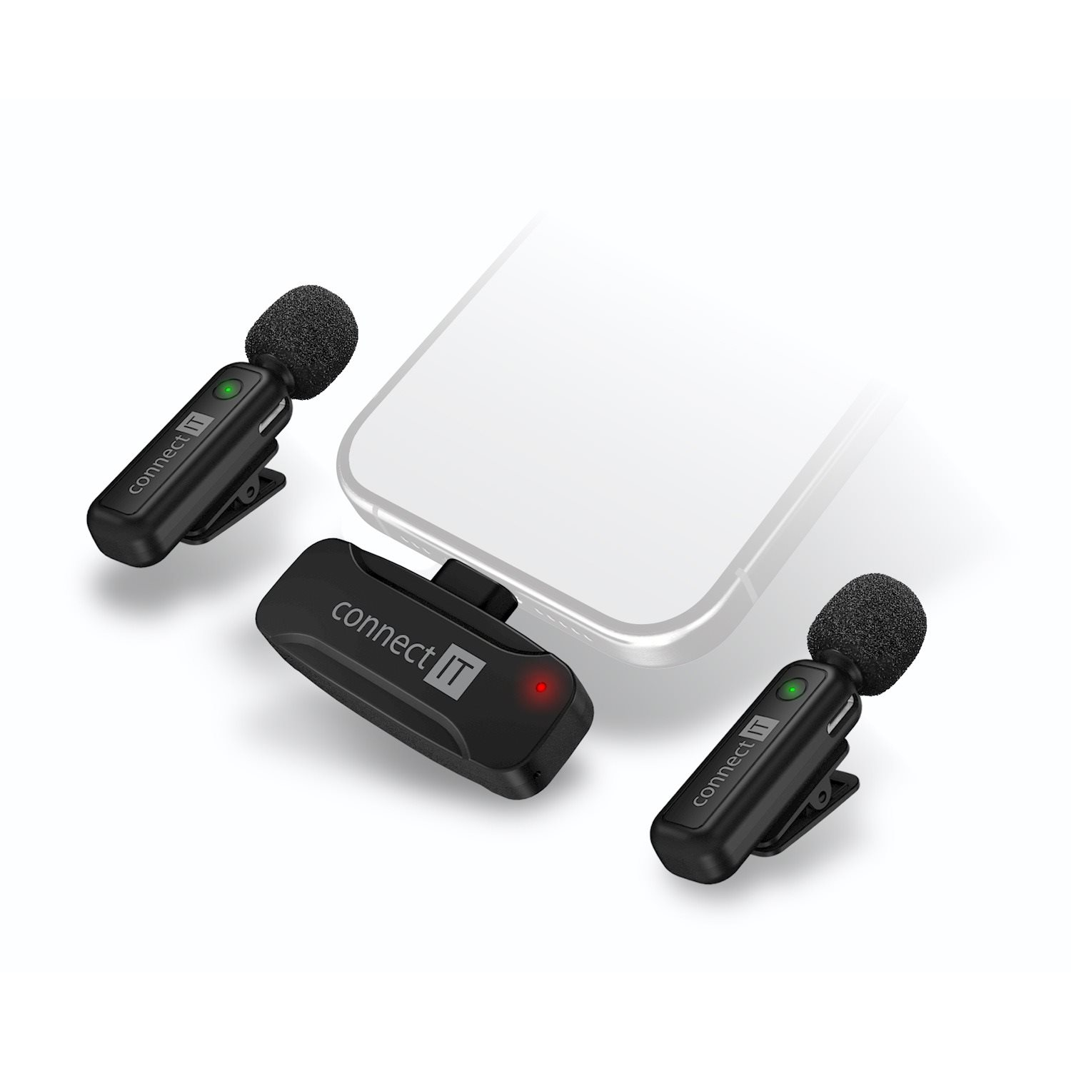 CONNECT IT Wireless Lavalier Lightning (2 db + receiver) készlet (CMI-1010-BK)