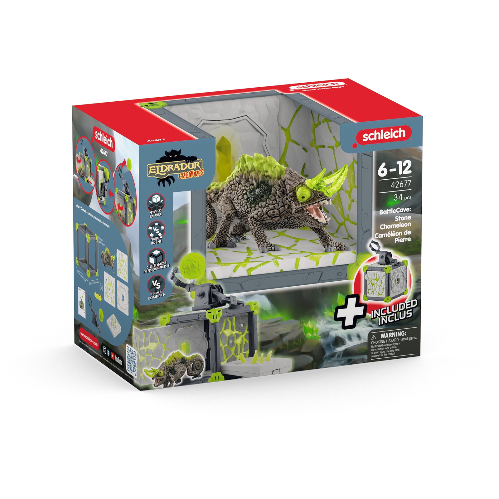 Schleich 42677 Eldrador Creatures Csata barlang Kőkaméleon játékfigura (42677)