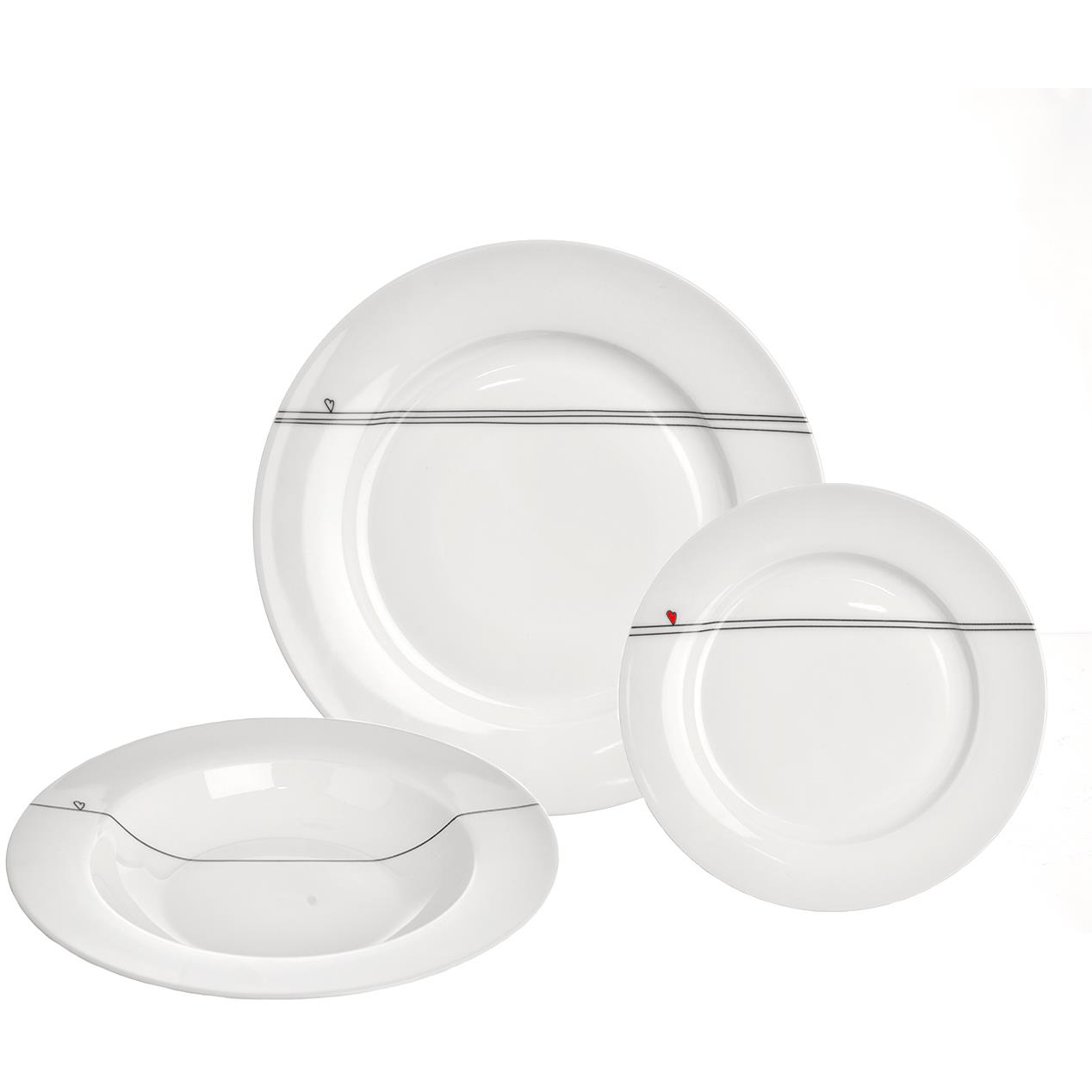 ORION Szívek étkezőgarnitúra 18 db - porcelán (128481)