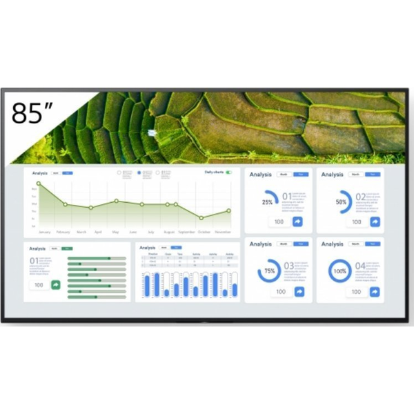 Sony FW-85BZ30L/TM tartalomszolgáltató (signage) kijelző Laposképernyős digitális reklámtábla 2,16 M (85") LCD Wi-Fi 440 cd/m² 4K Ultra HD Fekete Android 24/7