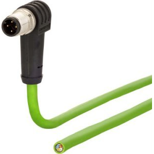 Metz Connect 142M1D90100 M12 omrežni kabel CAT5e SF/FTP 10 m zelena PUR plašč, kislinsko odporen, odporen na ozon, UV odporen, primeren za verigo za s