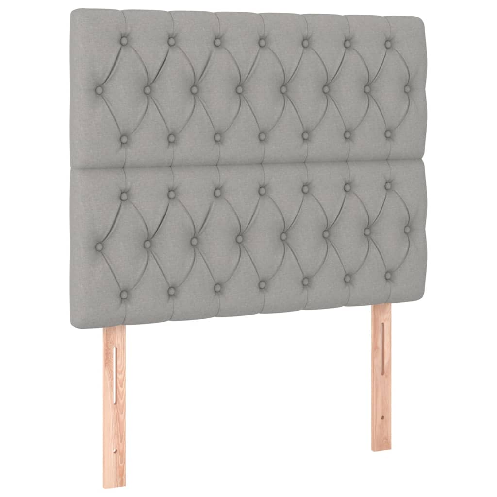 2 db világosszürke szövet fejtámla 90x7x78/88 cm (3116650)
