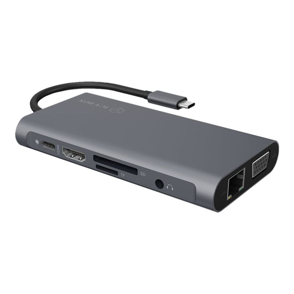 ICY BOX IB-DK4040-CPD Ledningsført USB 3.2 Gen 1 (3.1 Gen 1) Type-C Anthracit, Sort