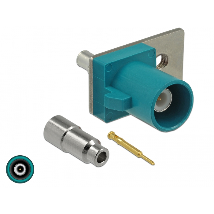 Delock FAKRA Z apa rugóscsap forrasztáshoz 1 előre préselt lyuk (89812) (89812)