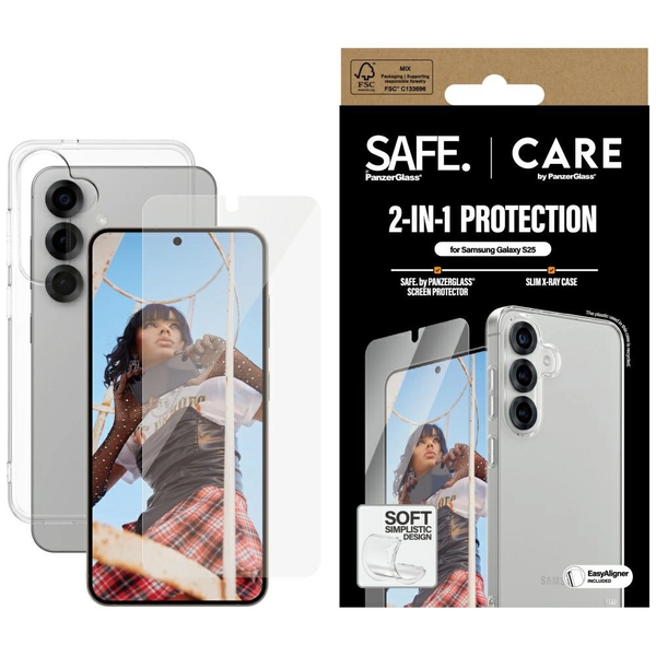 PanzerGlass CARE by ® Fashion 2-in-1 Bundle Samsung Galaxy S25 Doorzichtige schermbeschermer 1 stuk(s)